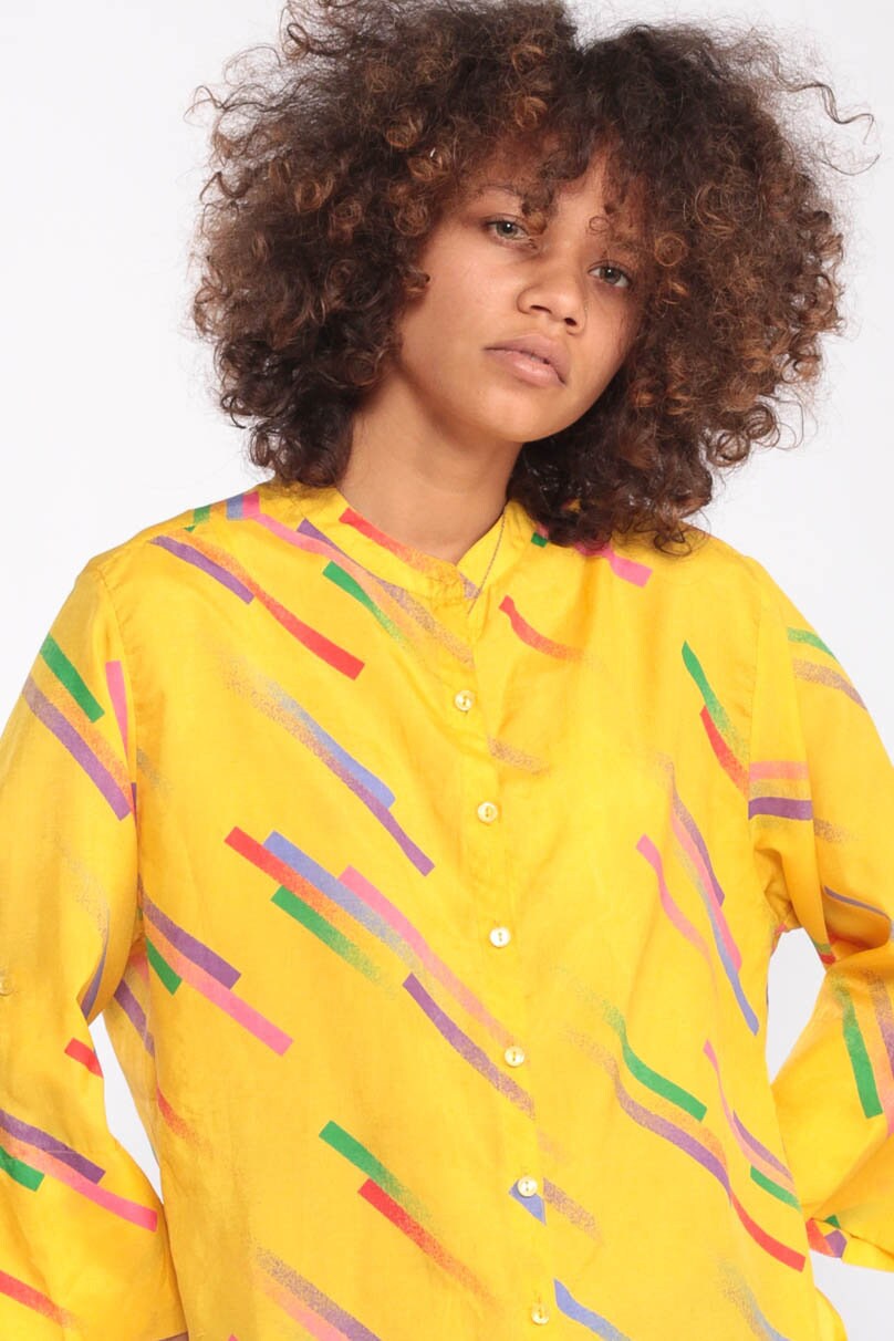 bright striped shirt