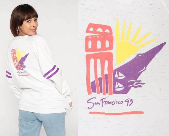 90s Cardigan Sweatshirt San Francisco Sweater 1993 California Pacific Southwest Recreation Park Conference Shirt White Vintage 1990s 2xl xxl