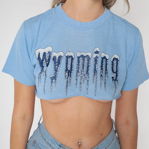 Wyoming Crop Top 80s Cutoff Shirt Retro TShirt Vi… - image 7