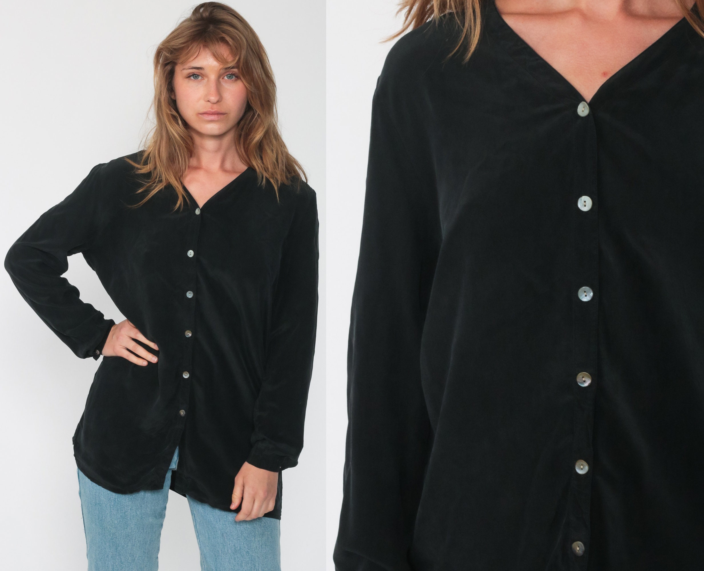 silk button up shirt women