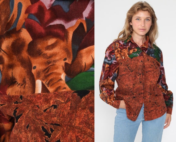 Embroidered Tie-Front Safari Shirt