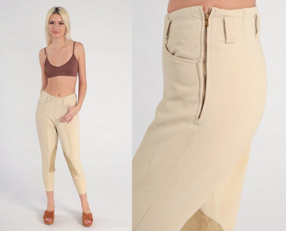 Beige Riding Pants Equestrian Breeches Pants 80s … - image 1