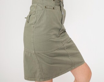 Vintage 90s Cargo Mini Skirt Forenza Olive Green Utility
