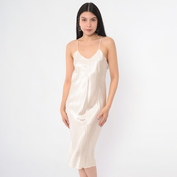 Vintage Pink Satin Slip Dress 90s Lingerie Mini Dress Retro Dance Allure V Neck Tank Strap Nightie Sexy Pastel Chemise 1990s Small Medium