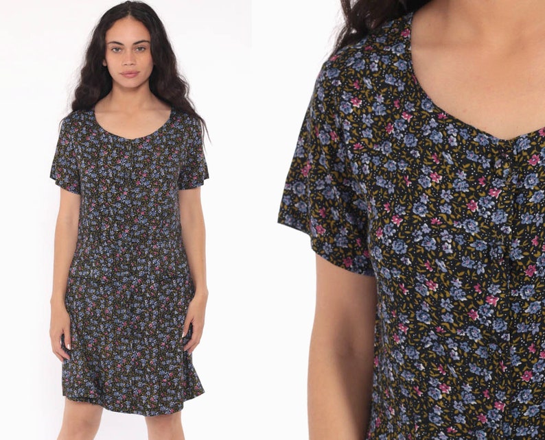black floral romper dress