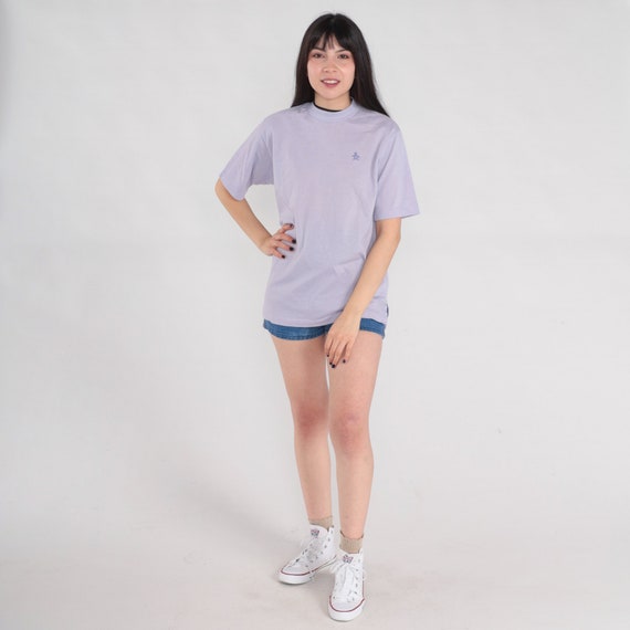 80s Munsingwear Shirt Lavender T-Shirt Embroidere… - image 3