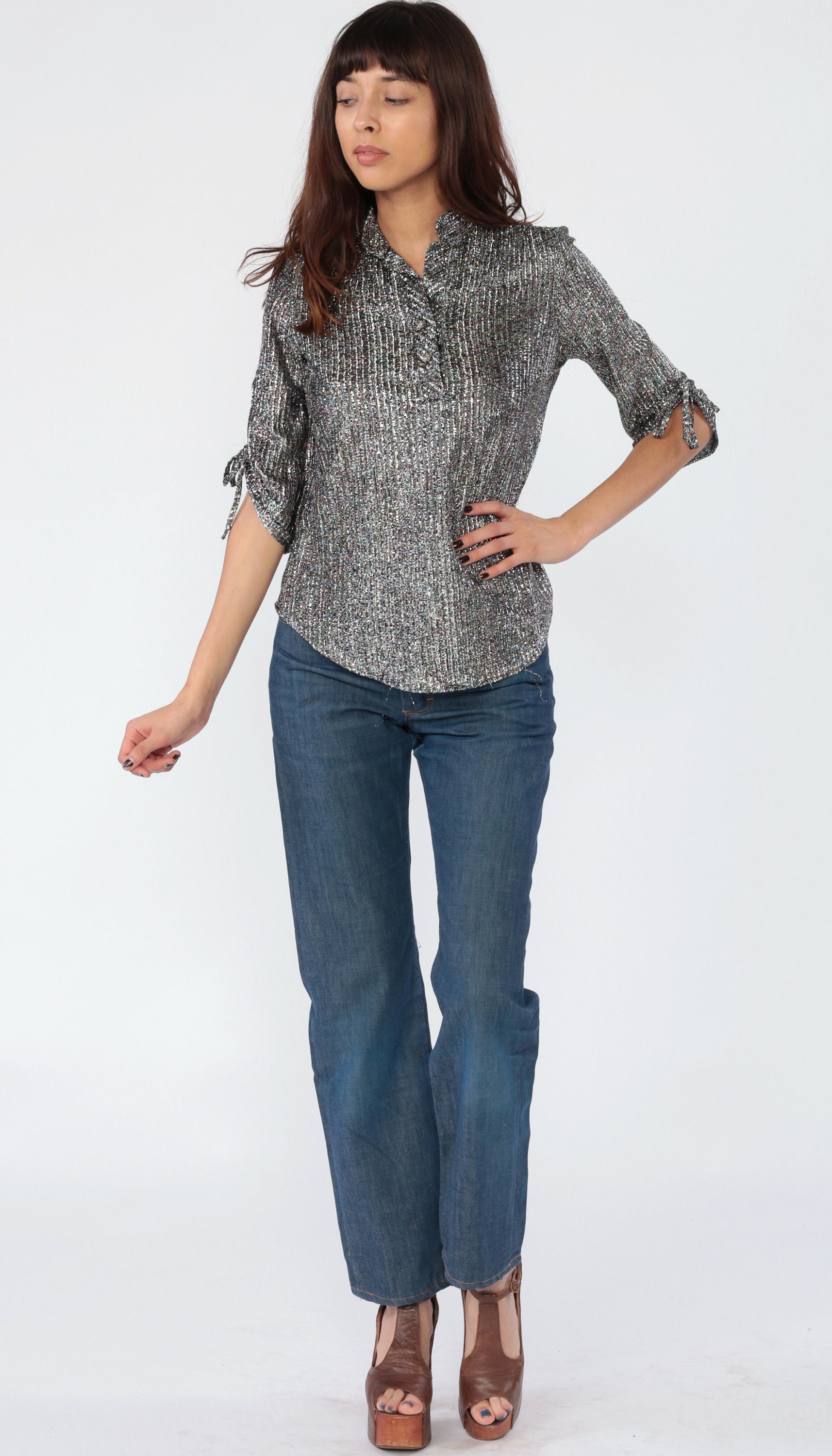 metallic rainbow shirt