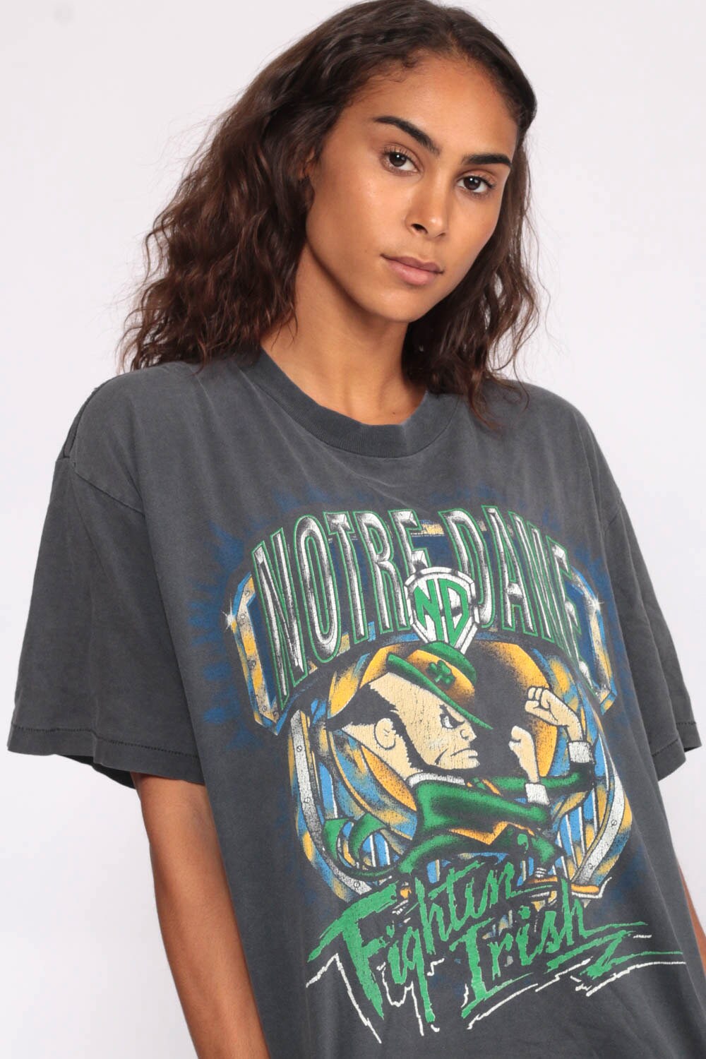 Notre Dame T Shirt FIGHTING IRISH Football Shirt University Tee 80s College Graphic TShirt 90s 