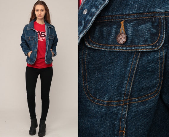 90s Denim Jacket Bill Blass Jacket Vintage Jean Jacket Grunge Biker Button Up Trucker Biker 1990s Hipster Classic Oversized Small Medium