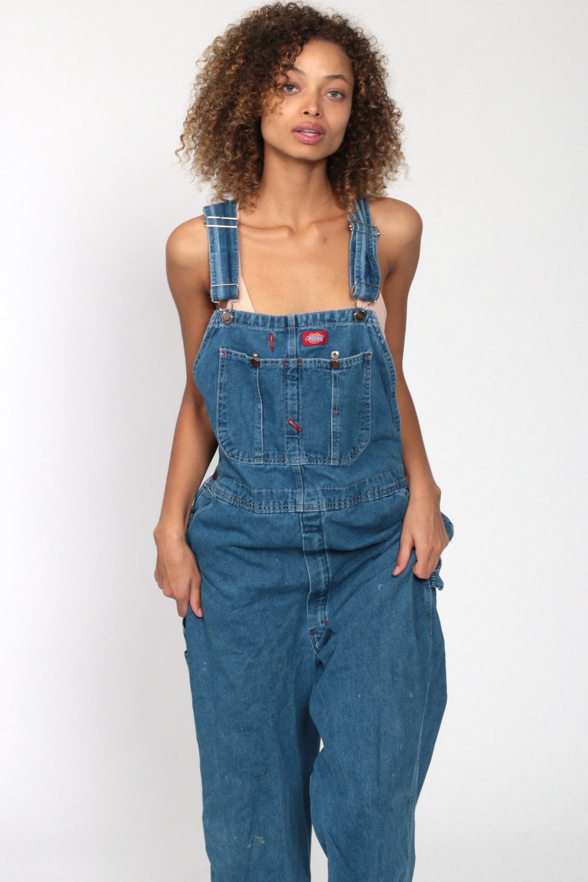 S Dickies Overalls X S Denim Bib Overalls Baggy Dungarees Long Jean Pants