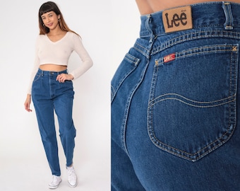 Pleated Lee Jeans 90s Denim Pants High Waist Jeans 1990s Jeans Tapered Dark Wash Denim Mom Jeans 1990s Vintage Medium 30