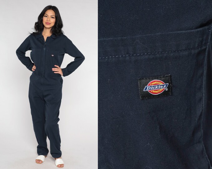 Navy Dickies Jumpsuit Y2k Coveralls Pants Blue Workwear One Piece Work