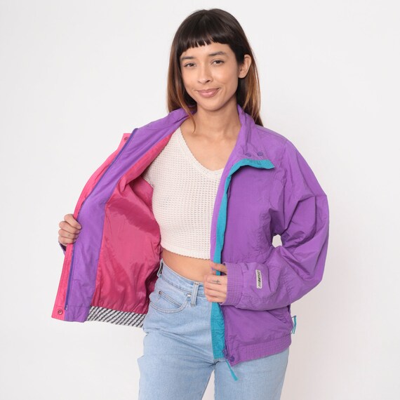 90s Helly Hansen Windbreaker Purple Zip Up Jacket… - image 6