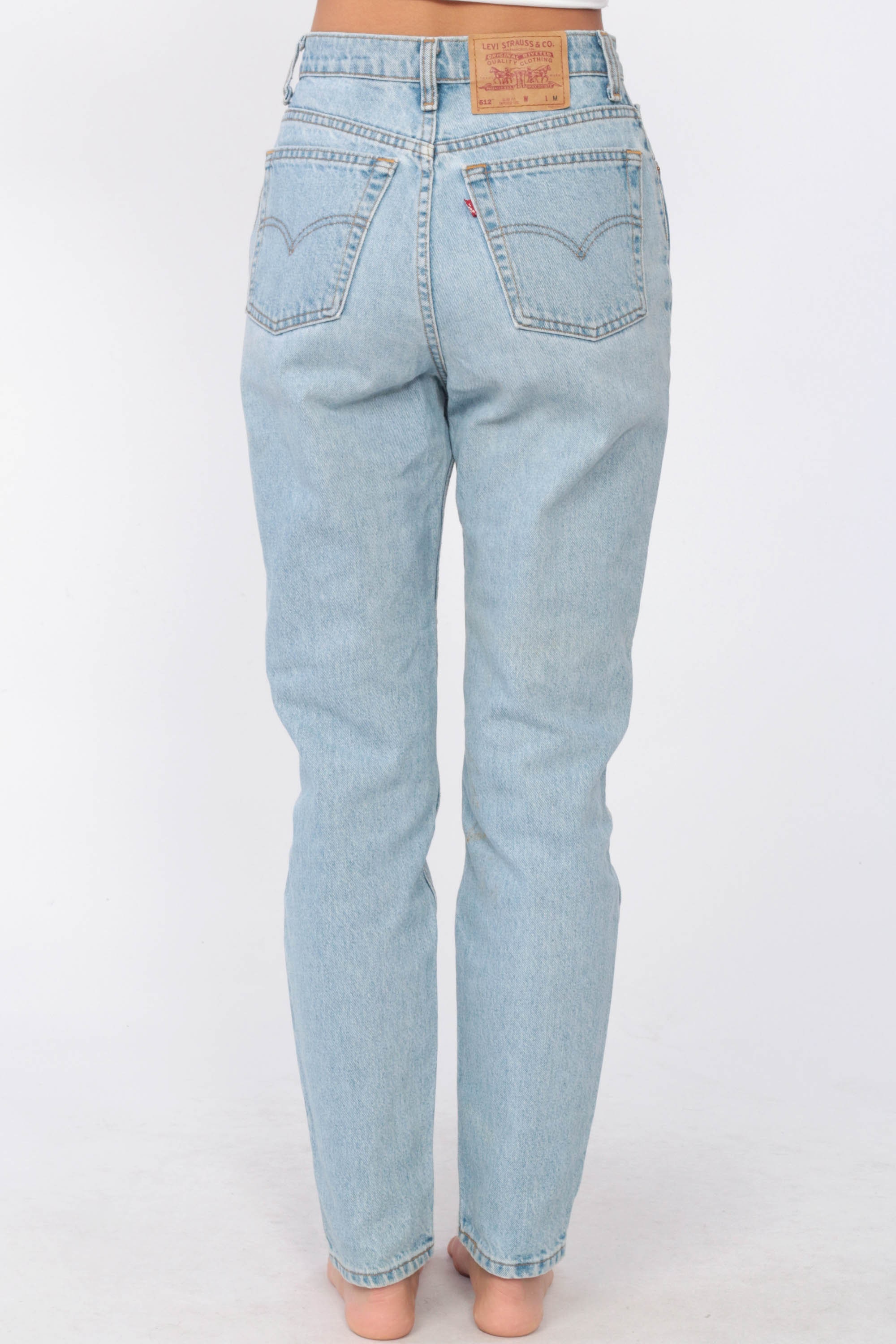 Levis Mom Jeans 28 -- High Waist Levi Jeans 80s Jeans Denim Pants 512 Tapered Slim 90s Vintage