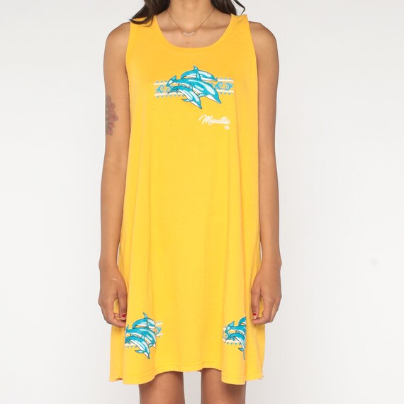 Dolphin Tank Dress 90s Mazatlan Beach Tshirt Dres… - image 6