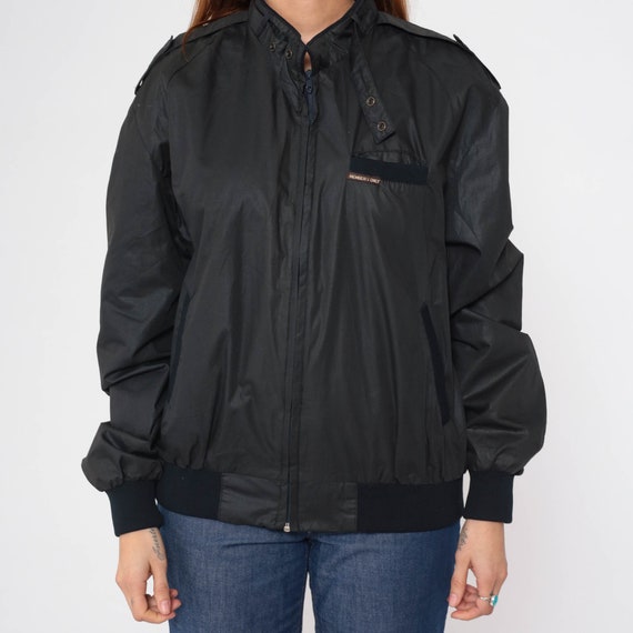 Black Members Only Jacket 80s Cafe Racer Windbrea… - image 8