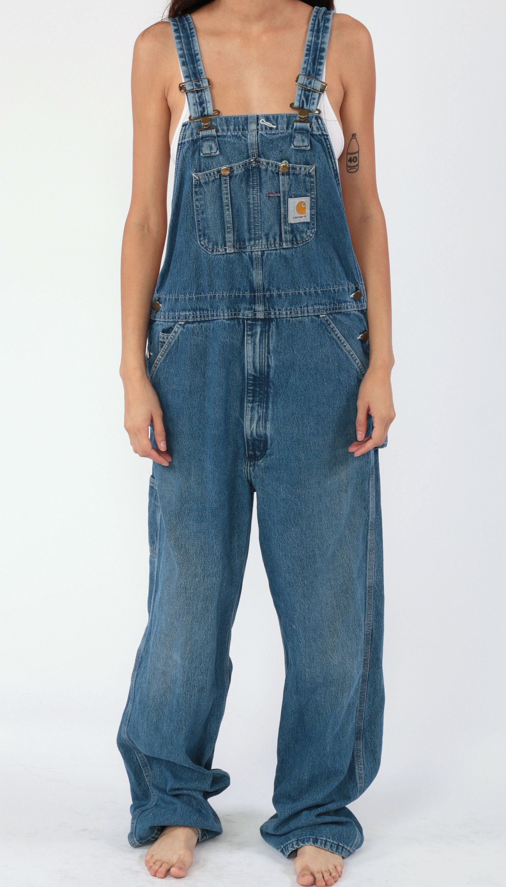 Carhartt Overalls Men's Bib Jean Overalls 90s Denim Pants Dungarees ...