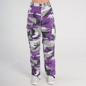 Purple Camo Pants Y2k Army Cargo Pants Military Combat - Etsy