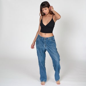 Carpenter Jeans 36 Y2K Lee Denim Cargo Pants High Waisted Retro Mom Jeans Straight Leg Workwear Streetwear Vintage 00sMen's Large 36 x 30