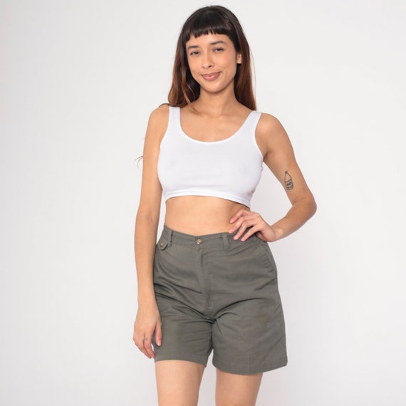 Taupe Trouser Shorts Y2k High Waisted Mom Shorts Retro Shorts Colored Shorts Plain Basic Summer Vintage 00s W32 Medium