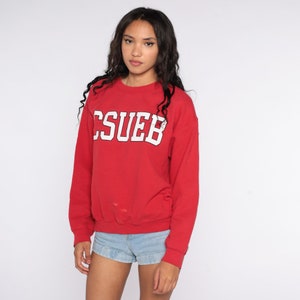 CSUEB Sweatshirt California State University Sweatshirt University Shirt Graphic East Bay College Sweater 00s Vintage Red Medium