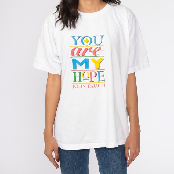Pope John Paul II Shirt 90s Vintage Hope Shirt Ca… - image 5