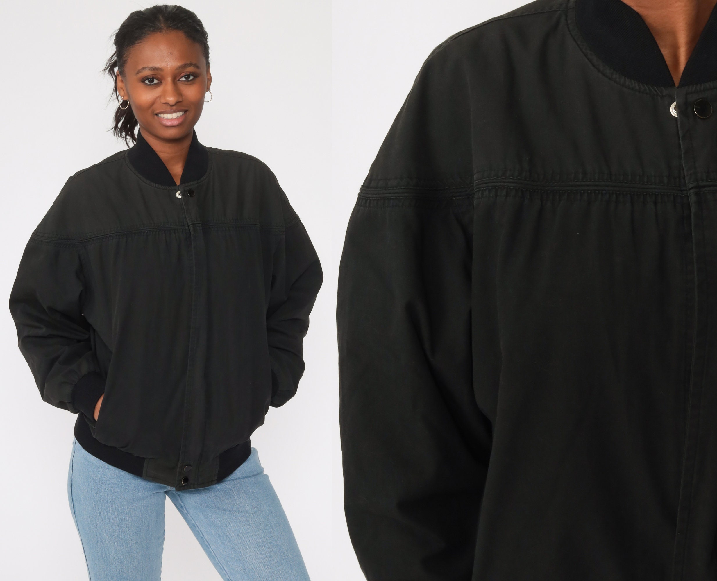 Black BOMBER Jacket 90s Arnold Palmer Windbreaker Lightweight