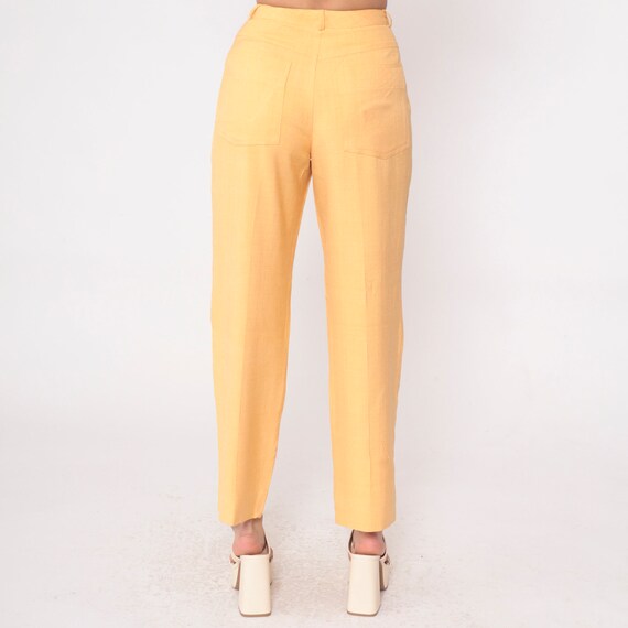 Light Orange Silk Pants 80s Pleated Trousers High… - image 6