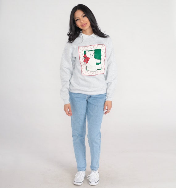 Teddy Bear Sweatshirt 90s Christmas Sweater Winte… - image 3