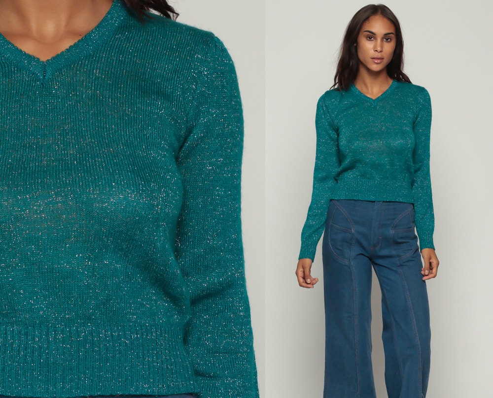 sparkly v neck jumper