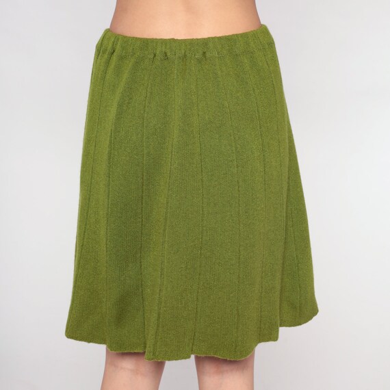 Knit Mini Skirt 70s Olive Green Ribbed Skirt High… - image 7