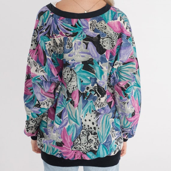 Floral Leopard Cardigan 90s Animal Print Sweater … - image 5