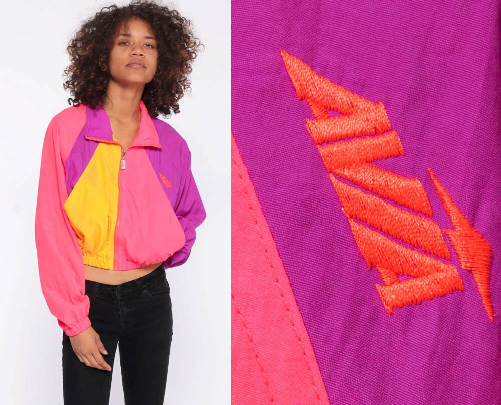 purple cropped windbreaker
