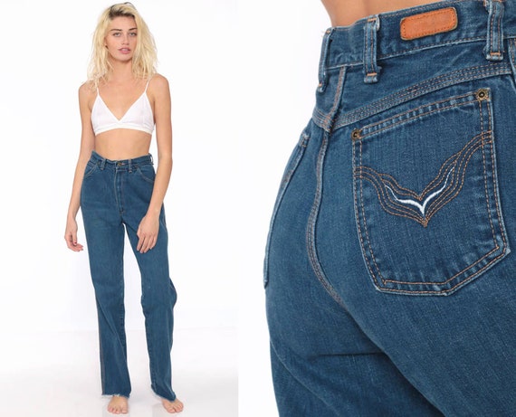 70s Wrangler Jeans 26 High Waisted Straight Leg Hi