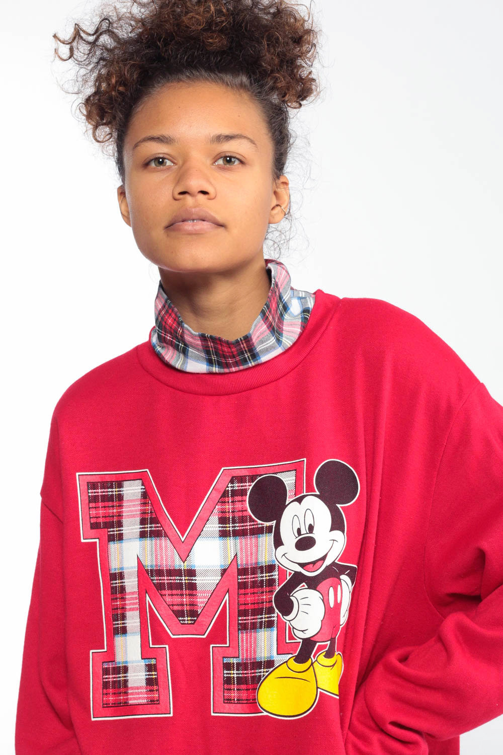 Download 90s Mickey Mouse Pajama Dress Plaid Mock Neck Sleep Shirt ...