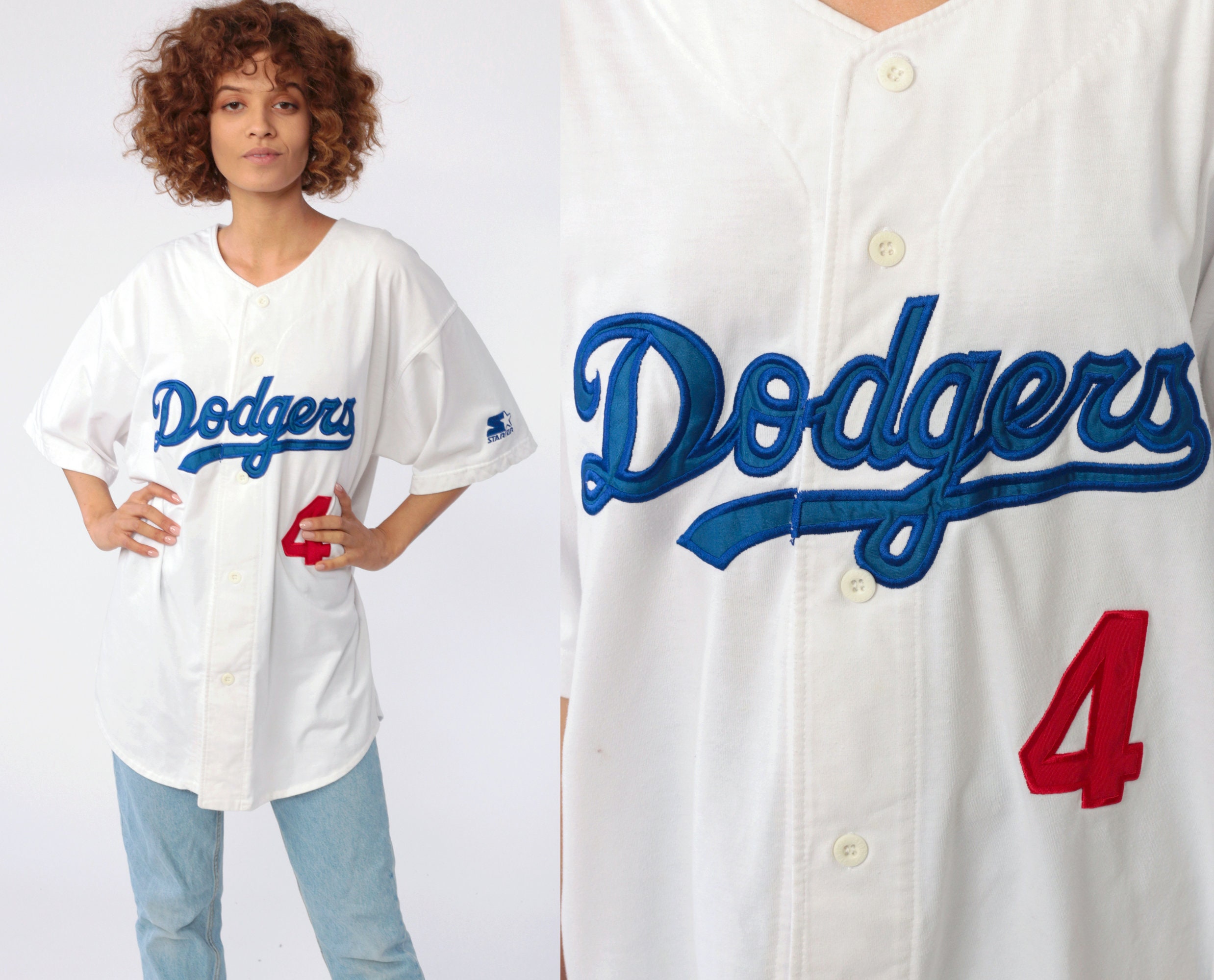 dodgers button up jersey