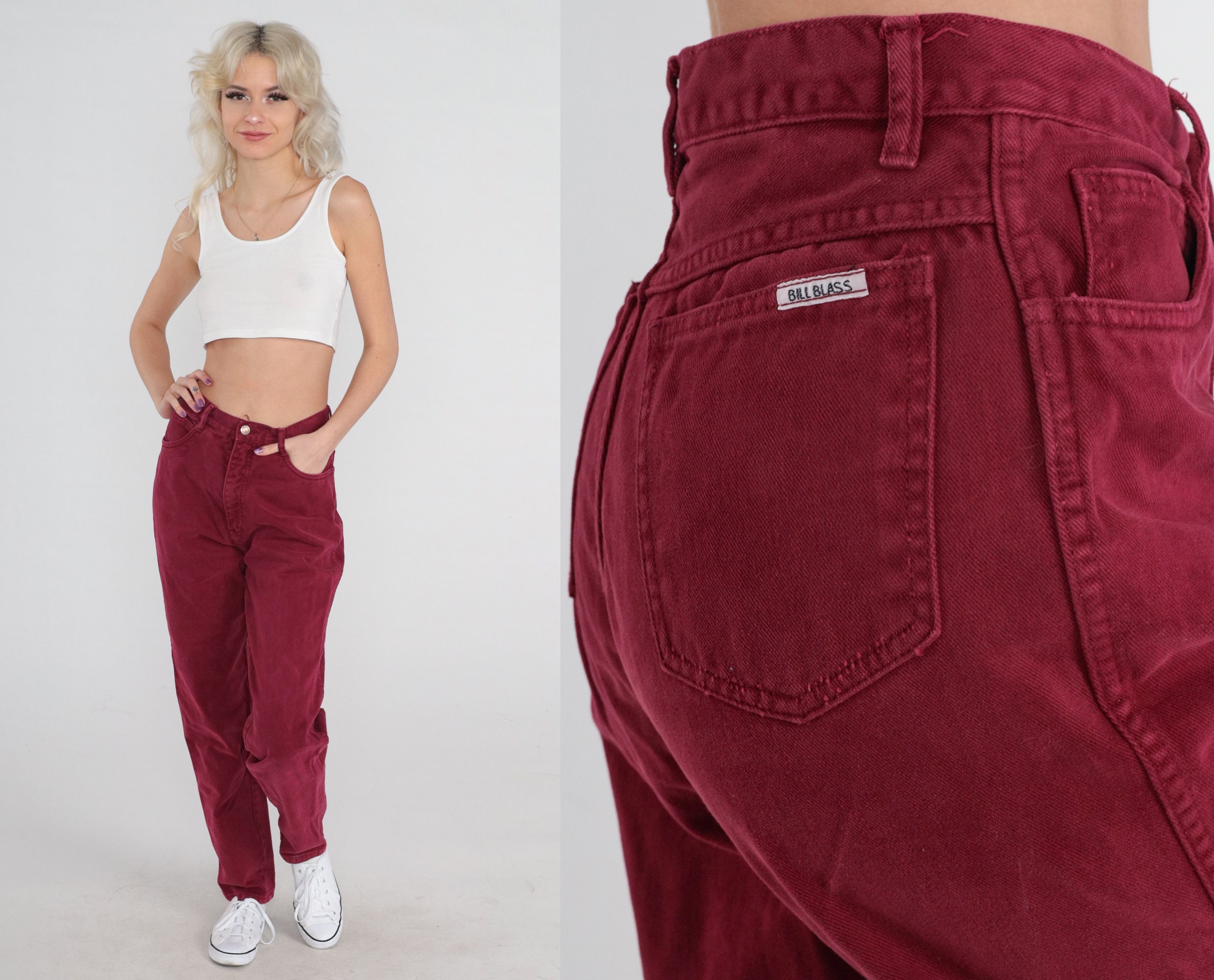 Red High Waist Jeans 