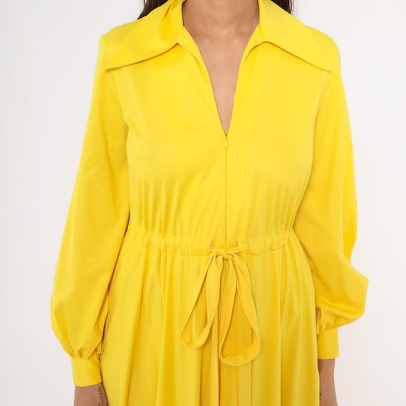 bright yellow long sleeve dress Long Sleeve Draped Bardot Lace Maxi Dress Yellow