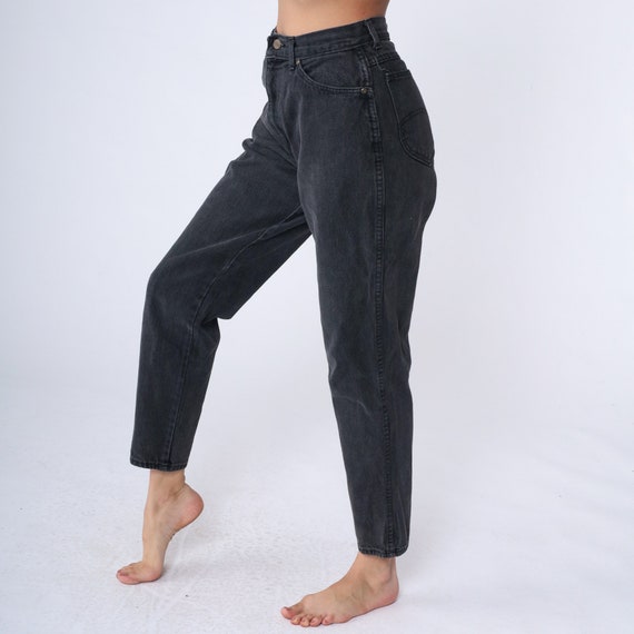 Tapered Black Jeans Vintage 90s Mom Jeans Tapered… - image 5