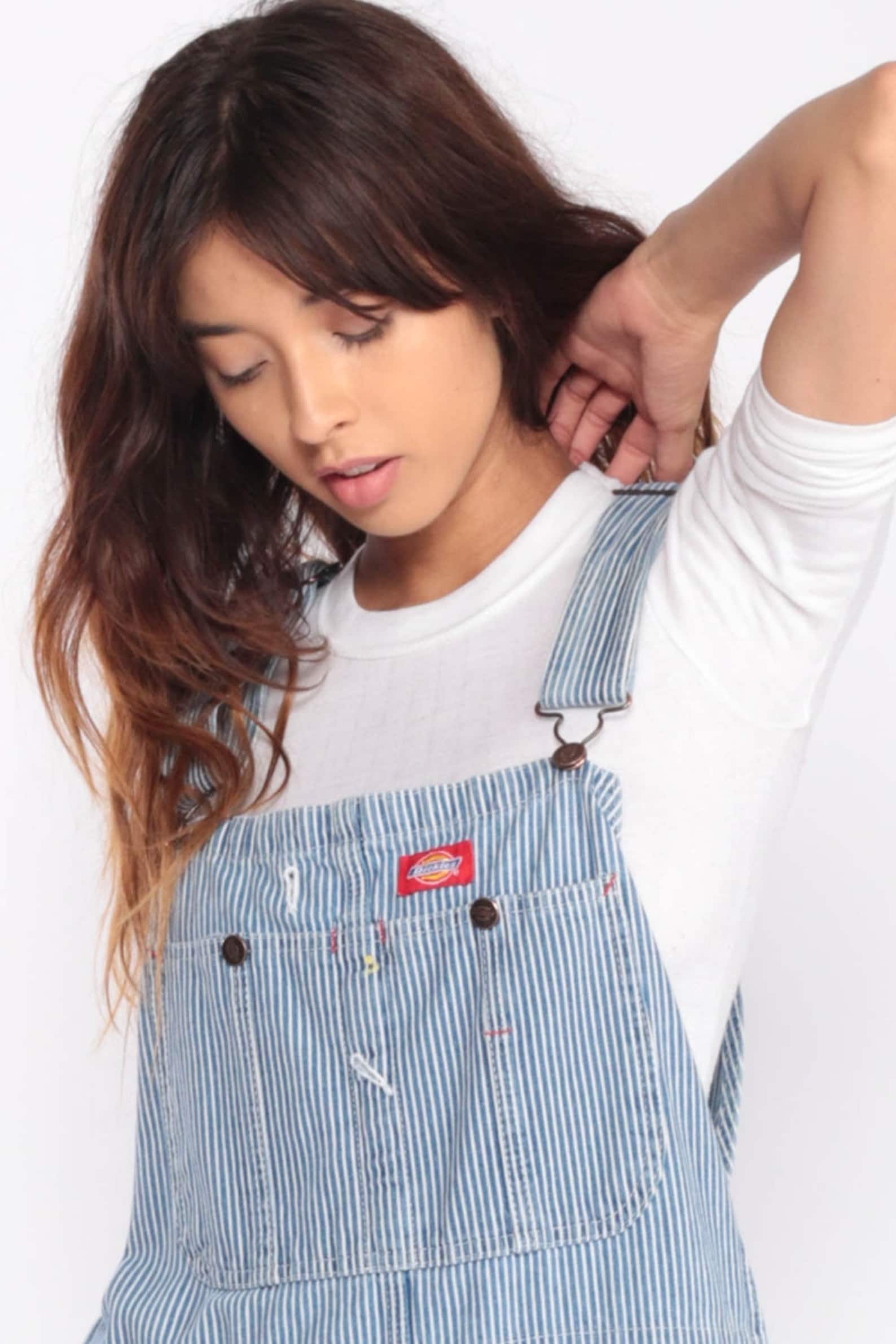 Dickies Overalls 90s Denim Bib STRIPED Overalls Baggy Etsy