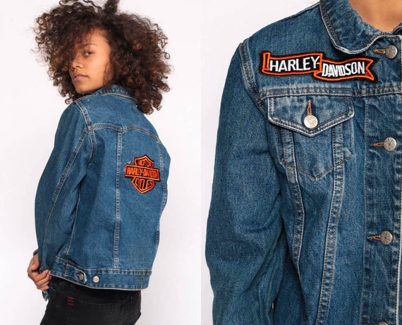 Kleding Gender-neutrale kleding volwassenen Jeans Vintage Harley Davidson Denim Jasje 