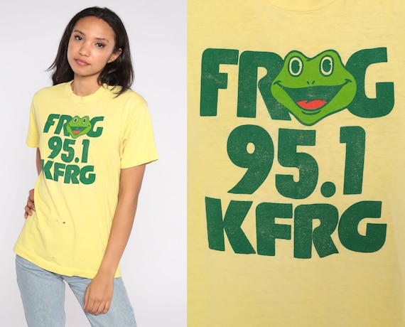 KFRG Radio TShirt 80s San Bernardino Shirt Frog Music Radio Station 95.1 Country Shirt Vintage T Shirt 80s Tee Graphic 1980s Medium
