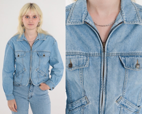 追跡便【 】クロップド 90 年代デニムジャケット クロップド ジーンズ ジャケット 90年代 デニム ジャケット