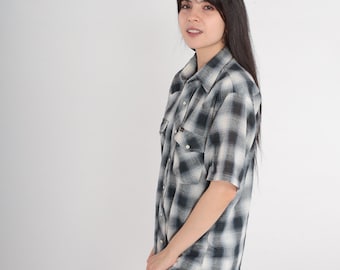 Chemise Western Wrangler à Carreaux - Boutons Pression Cowboy - Taille M 15 - NEUVE Avec étiquettes