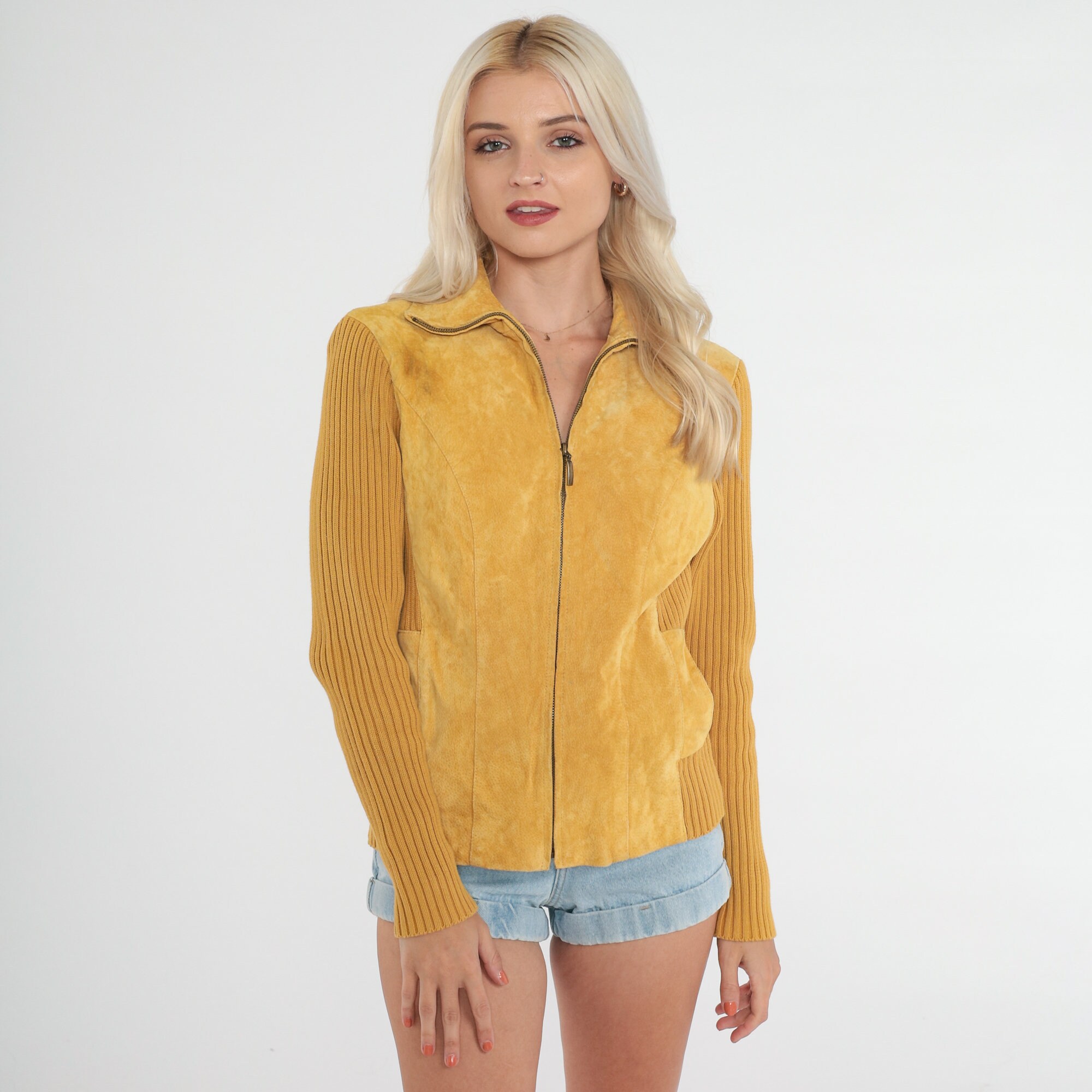 Mustard Suede Jacket Etsy Canada