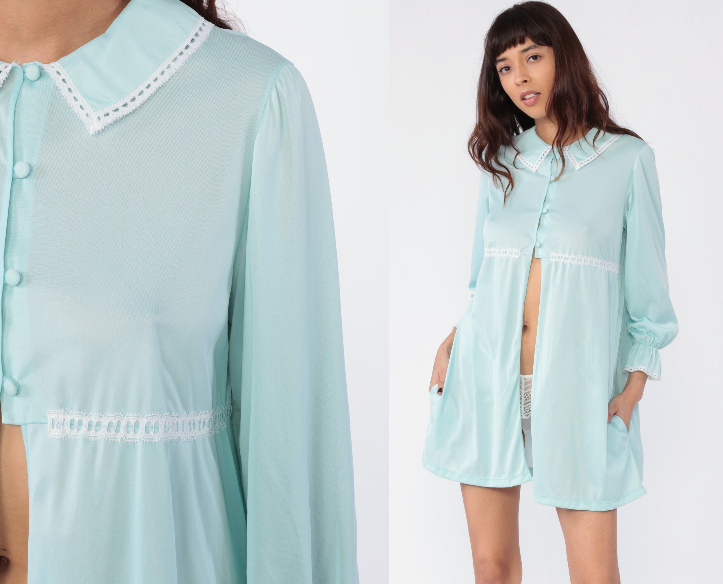 button up night gown