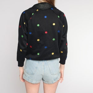 Polka Dot Jacket Y2K Black Zip Up Windbreaker Jacket Retro Basic Plain Simple Sporty Streetwear Red Green Yellow Blue Vintage 00s Small S image 6