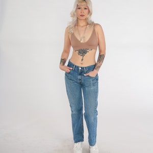 Levis 505 Jeans Y2K 505s Straight Leg Jeans Mid Rise Relaxed Boyfriend Distressed Denim Pants Basic Blue Plain Vintage 00s Medium 30 x 30