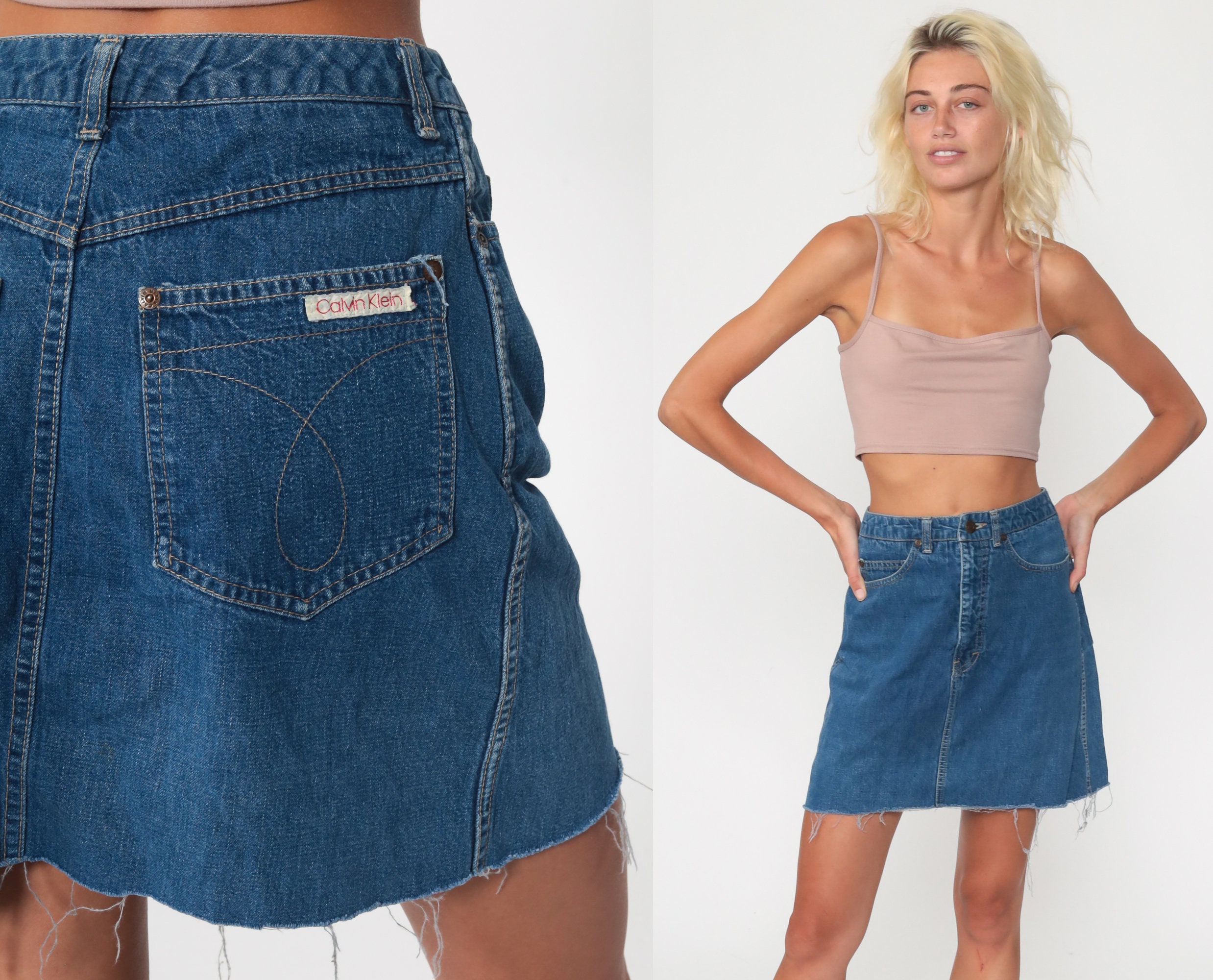 cut off jean skirt