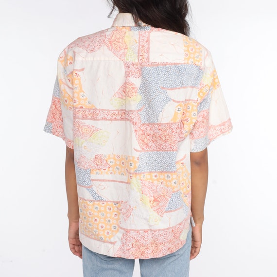 Patchwork Batik Boho Blouse Floral Geometric Prin… - image 6